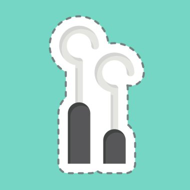 Etiket çizgisi Needles 'ı kesti. Dövme sembolüyle ilgili. dizayn edilebilir