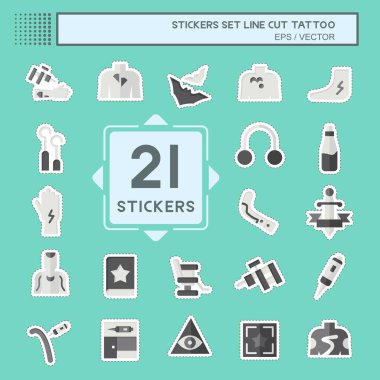 Çıkartma çizgisi kesilmiş. Dövme yap. Kutlama sembolüyle ilgili. dizayn edilebilir