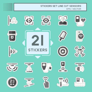 Çıkartma hattı, sensörleri ayarla. Eğitim sembolüyle ilgili. dizayn edilebilir