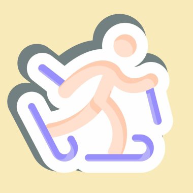 Etiket kayağı. Macera sembolüyle ilgili. dizayn edilebilir