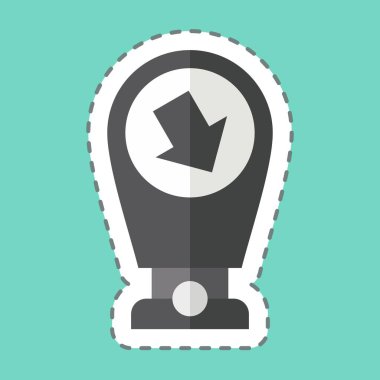 Çıkartma şeridi trafik işaretini kesti. Şehir merkezinin sembolüyle ilgili. dizayn edilebilir