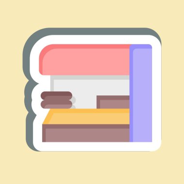 Çıkartma gazete bayii. Şehir merkezinin sembolüyle ilgili. dizayn edilebilir