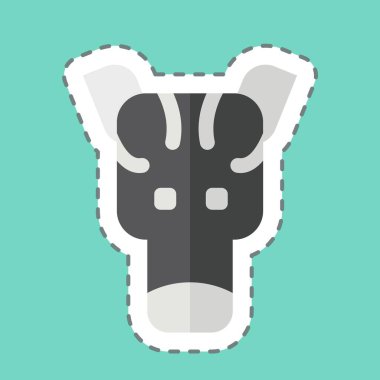 Etiket çizgisi Zebra 'yı kesti. Hayvanlar sembolüyle ilgili. dizayn edilebilir