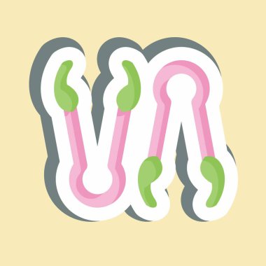 Çıkartma maşası. BBQ sembolüyle ilgili. dizayn edilebilir