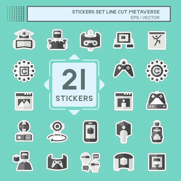 Etiket çizgisi kes Metaverse 'i ayarla. Eğitim sembolüyle ilgili. dizayn edilebilir