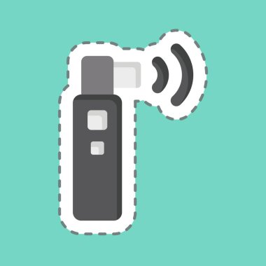 Etiket çizgisi Ultrasonu kesti. Dermatoloji sembolüyle ilgili. dizayn edilebilir