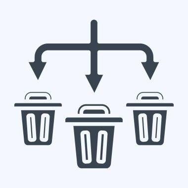 Simge Atık Ayıklama. Atık sembolüyle ilgili. Kabartma tarzı. dizayn edilebilir