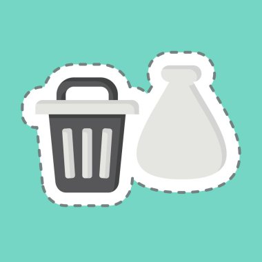 Çıkartma çizgisi Atık 'ı kesti. Atık sembolüyle ilgili. dizayn edilebilir