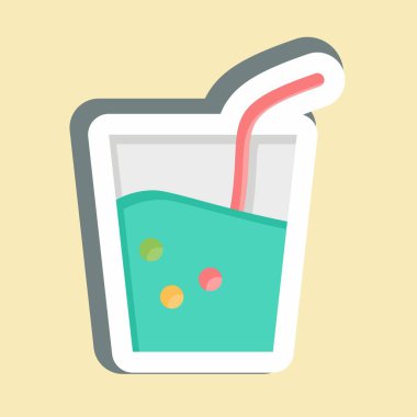 Çıkartmalı içecek. BBQ sembolüyle ilgili. dizayn edilebilir