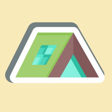 Çıkartma Çadırı. Macera sembolüyle ilgili. dizayn edilebilir