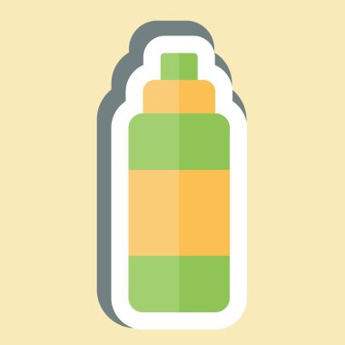 Çıkartma spreyi şişesi. Plastik Ürün sembolüyle ilgili. dizayn edilebilir