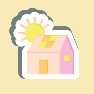 Etiketli Güneş Evi. Sera sembolüyle ilgili. dizayn edilebilir