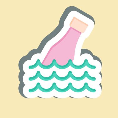 Yapışkan Okyanus Çöplüğü. Atık sembolüyle ilgili. dizayn edilebilir