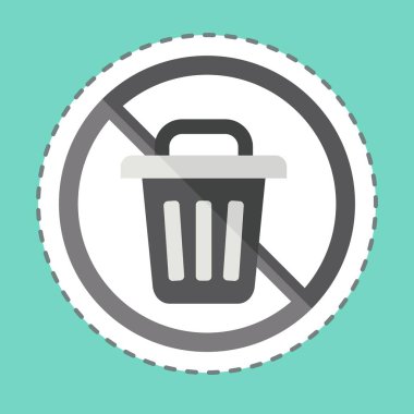 Çıkartma hattı Sıfır Atık kesti. Atık sembolüyle ilgili. dizayn edilebilir