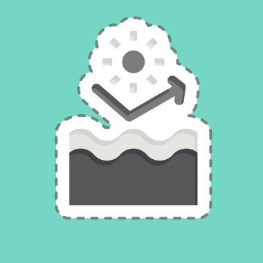 Çıkartma hattı ultraviyole ışınları kesti. Dermatoloji sembolüyle ilgili. dizayn edilebilir