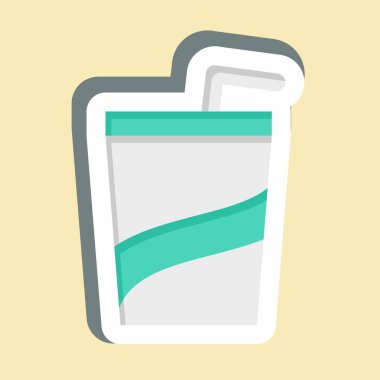 Çıkartmalı içecek. Meşrubat sembolüyle ilgili. dizayn edilebilir