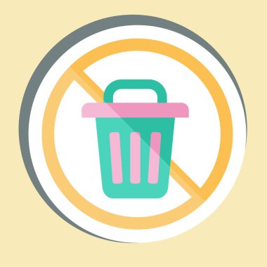 Çıkartma Sıfır İsrafı. Atık sembolüyle ilgili. dizayn edilebilir