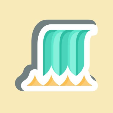 Sticker Water Fall 'da. Doğal Kaynaklar sembolüyle ilgili. dizayn edilebilir