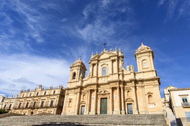 Roma Katolik Katedrali, Saint Nicholas, Myra Sicilya Barok tarzı Noto, Sicilya, İtalya'da bulunan