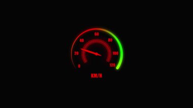 car speedometer on a red background