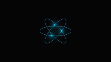 atom icon in neon style