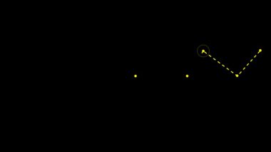 yellow line arrow icon on dark background