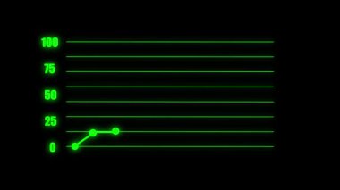 Siyah arka planda yeşil ok. 3d oluşturma