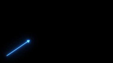 koyu arkaplanda parlayan mavi ok