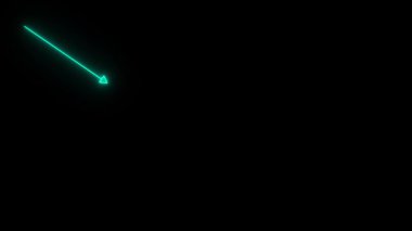Siyah arkaplanda parlayan yeşil ok noktası, 3 boyutlu görüntüleme