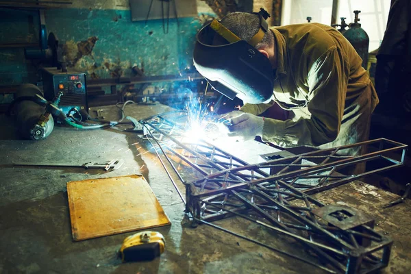 Welder Welding Metal Layout Construction Crane Iron Table — Stock Photo, Image