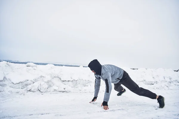 Athlete Sportswear Warming Nature Winter — Stock Photo, Image