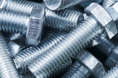 Paslanmaz metal yığını civatalar, yakın çekim