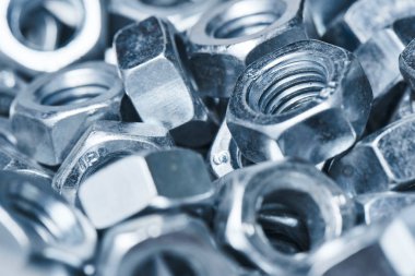 kazık gri Paslanmaz fındık, yakın çekim 