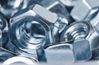 kazık gri Paslanmaz fındık, yakın çekim 