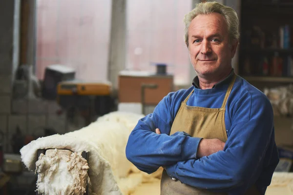 Erfaren Mästare Processen Att Göra Glas Verkstad — Stockfoto