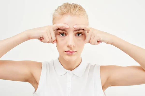 Gymnastics Face Exercises Improve Skin — Stock Photo, Image