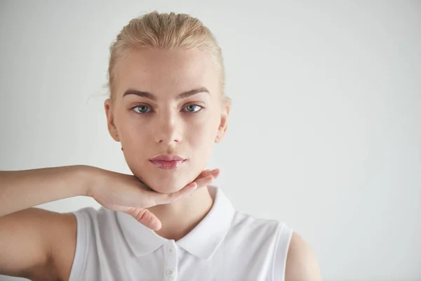 Gymnastics Face Exercises Improve Skin — Stock Photo, Image