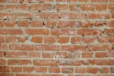 geniş eski püskü tuğla duvar yapısı 