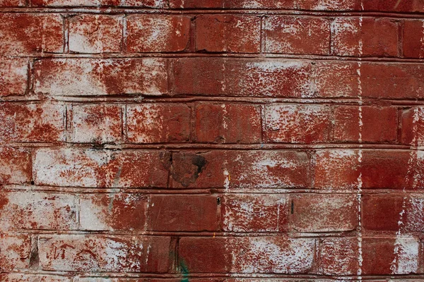 Wide Red Shabby Brick Wall Structure — Stock Photo, Image