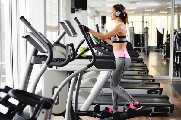 kuyruk saç modeli üzerinde çalışma dışarı windows karşı spor salonunda eliptik kadınla 