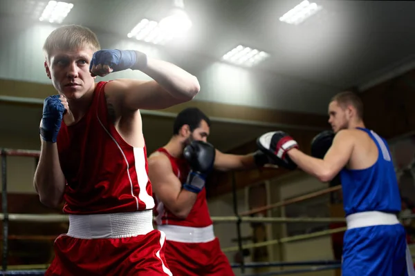 Retrato Boxeador Gimnasio Con Deportistas Entrenando Segundo Plano — Foto de Stock