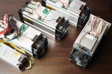Cryptocurrency, yakın çekim Madencilik donatımı  