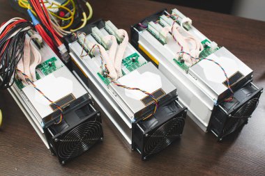 Cryptocurrency, yakın çekim Madencilik donatımı  
