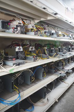 Grubu ile bitcoin cryptocurrency incelemesi için donatım 