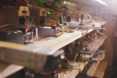 Grubu ile bitcoin cryptocurrency incelemesi için donatım 