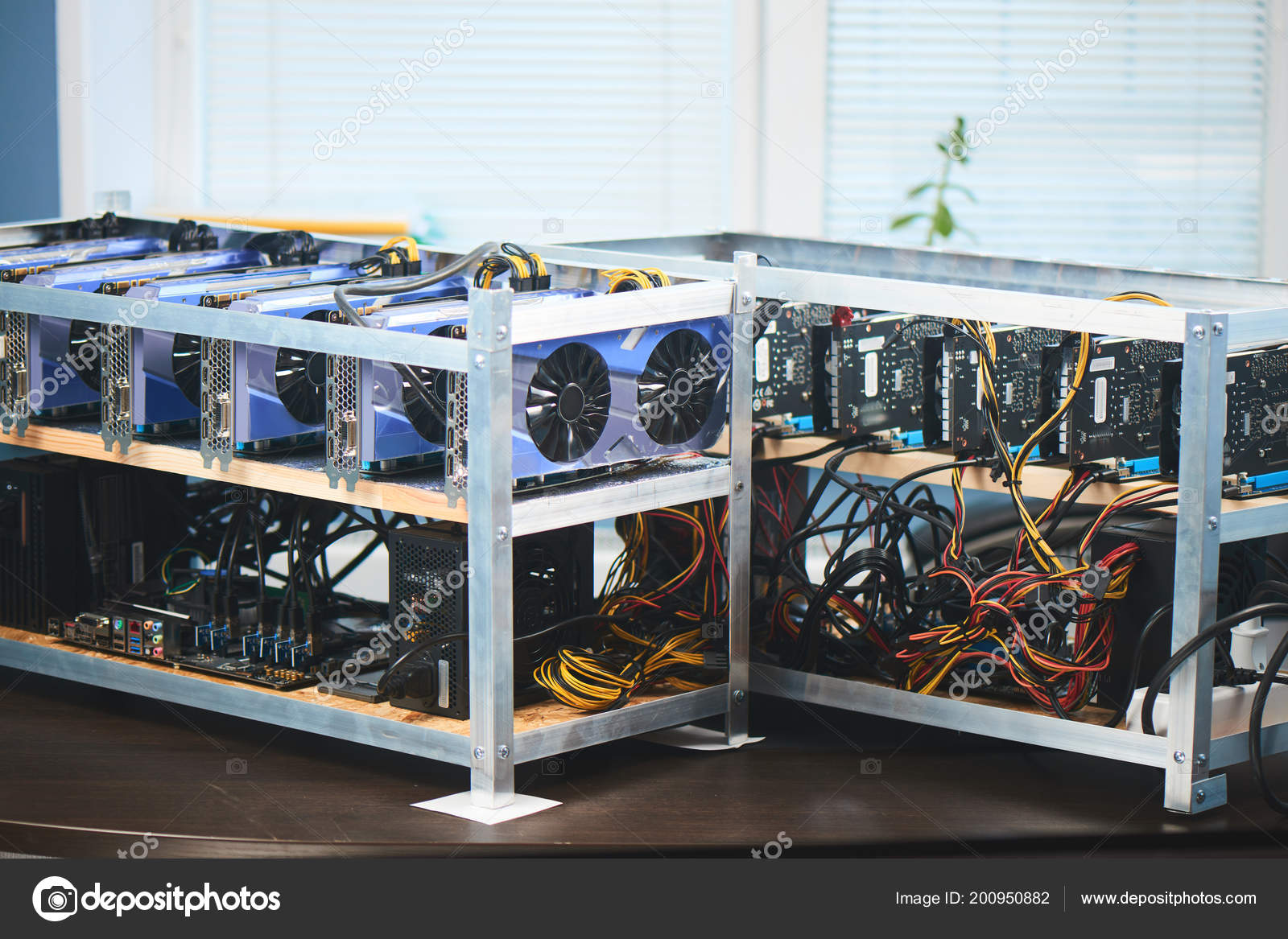 Shelves Video Cards Bitcoin Cryptocurrency Mining — Stock Photo ©  amixstudio #200950882