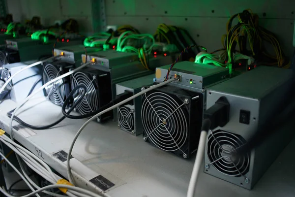 Storage Equipment Bitcoin Cryptocurrency Mining Farm — Stock Photo, Image