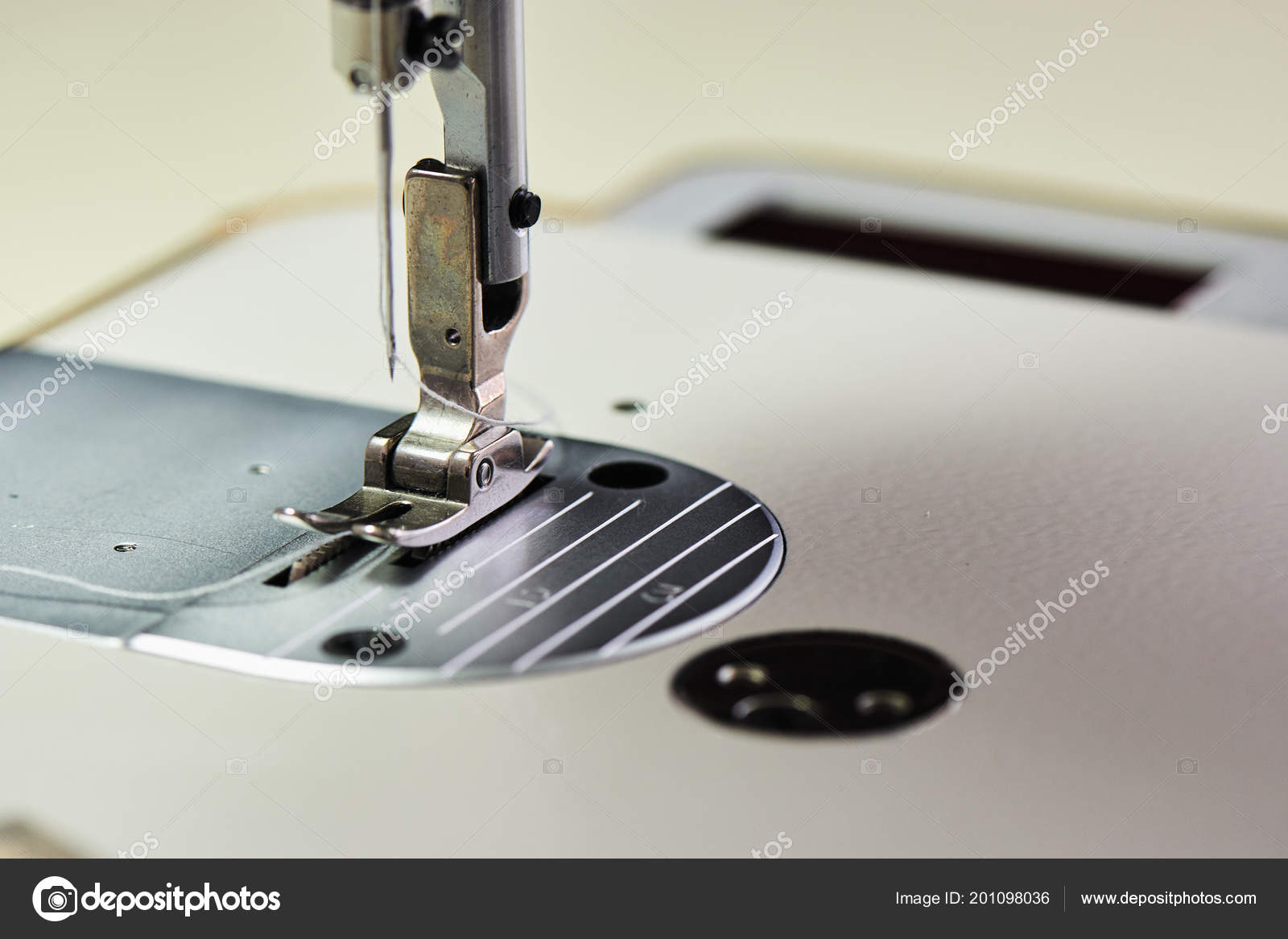 Sewing Machine Needle Thread Close View — Stock Photo © amixstudio