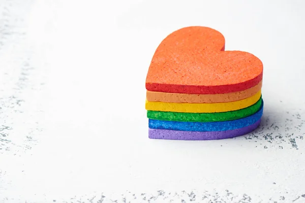 Καρδιές Φωτεινό Ουράνιο Τόξο Χρώματα Φόντο Grunge Έννοια Λοατ — Φωτογραφία Αρχείου