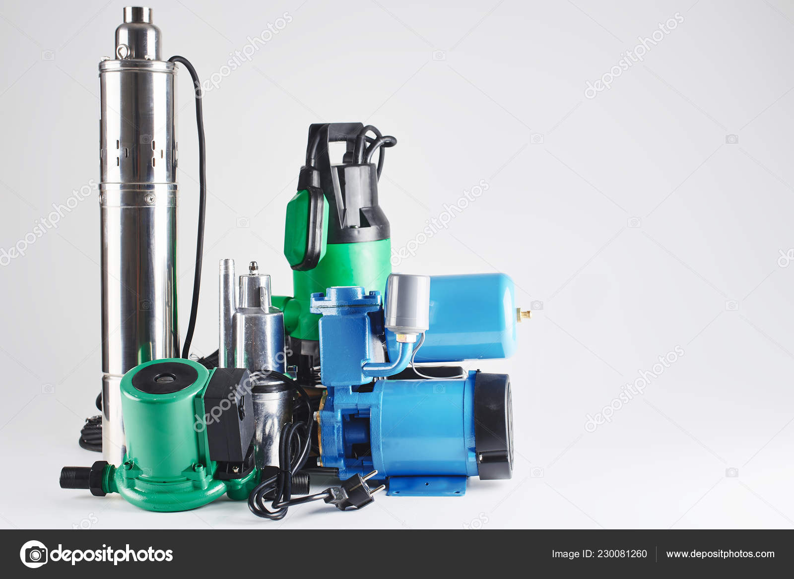 Pumping Equipment Heating Water Supply Isolated White Background Stock